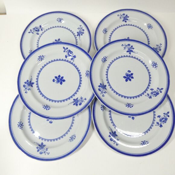 Spode Gloucester Lot of 6 Salad Plates 7 3/4" Vintage Blue Floral - Picture 1 of 9